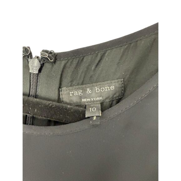 Rag & Bone Mini Dress Women 10 Black Chiffon Overlay Silk Classic LBD Modest - Picture 5 of 10